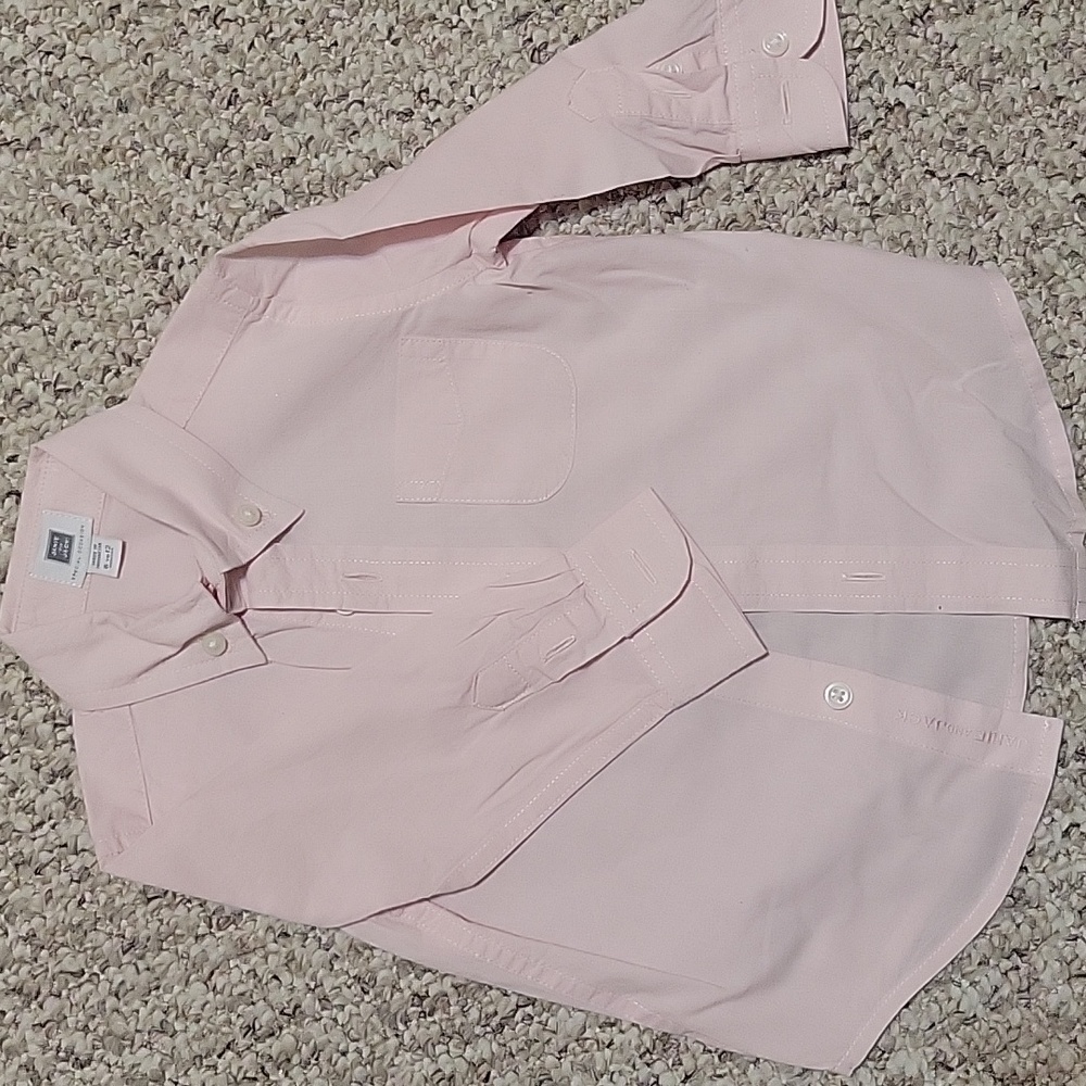 Janie And Jack Baby Boy Pink Special Occasion Long Sleeve Shirt Size 6 To 12M